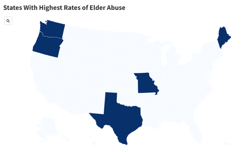 webnexttech | Map Shows States With Highest Level of Elder Abuse