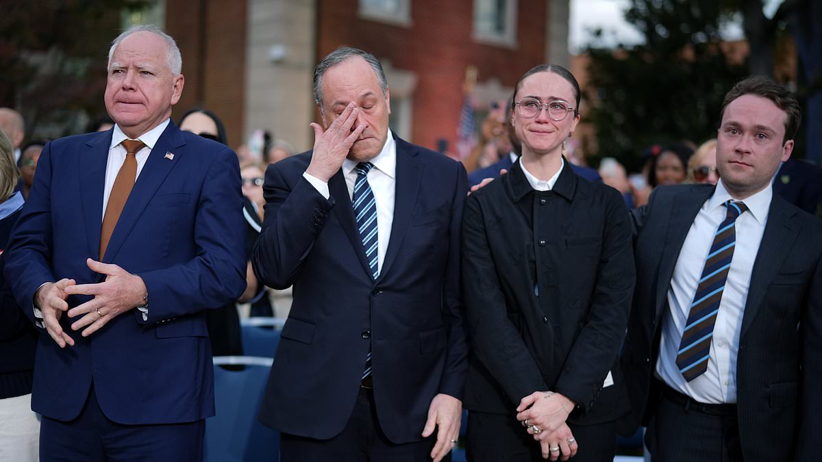 webnexttech | Kamala Harris' husband Doug Emhoff blinks back tears as Tim Walz gets emotional during concession speech